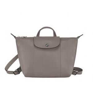 NEW LONGCHAMP women's canvas backpack with handle in turtledove